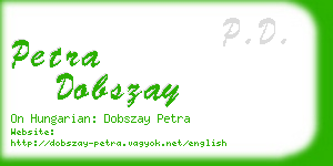 petra dobszay business card
